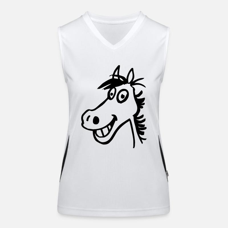 Beklopptes Pferd Funktionelles Kontrast-Tank Top für Frauen