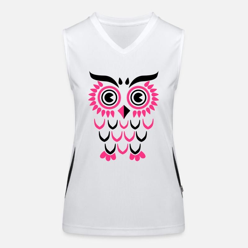 Owl Eule Funktionelles Kontrast-Tank Top für Frauen