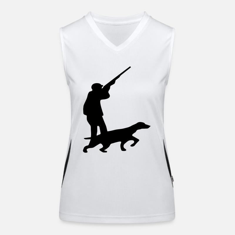 Jäger Jagd Hund Funktionelles Kontrast-Tank Top für Frauen