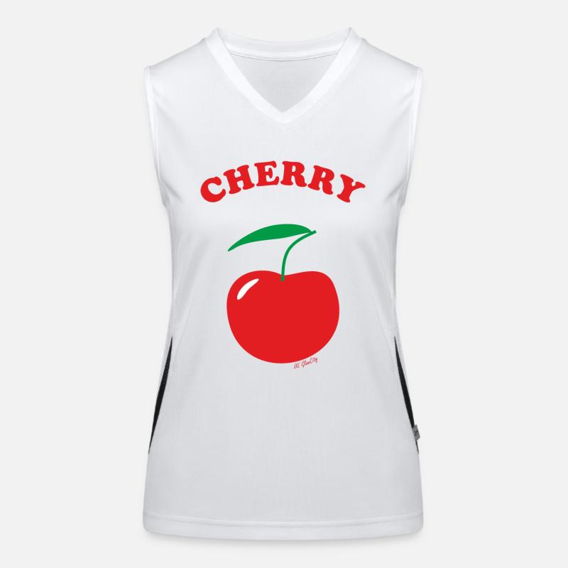 Kirsche, Cherry, Schriftzug Funktionelles Kontrast-Tank Top für Frauen