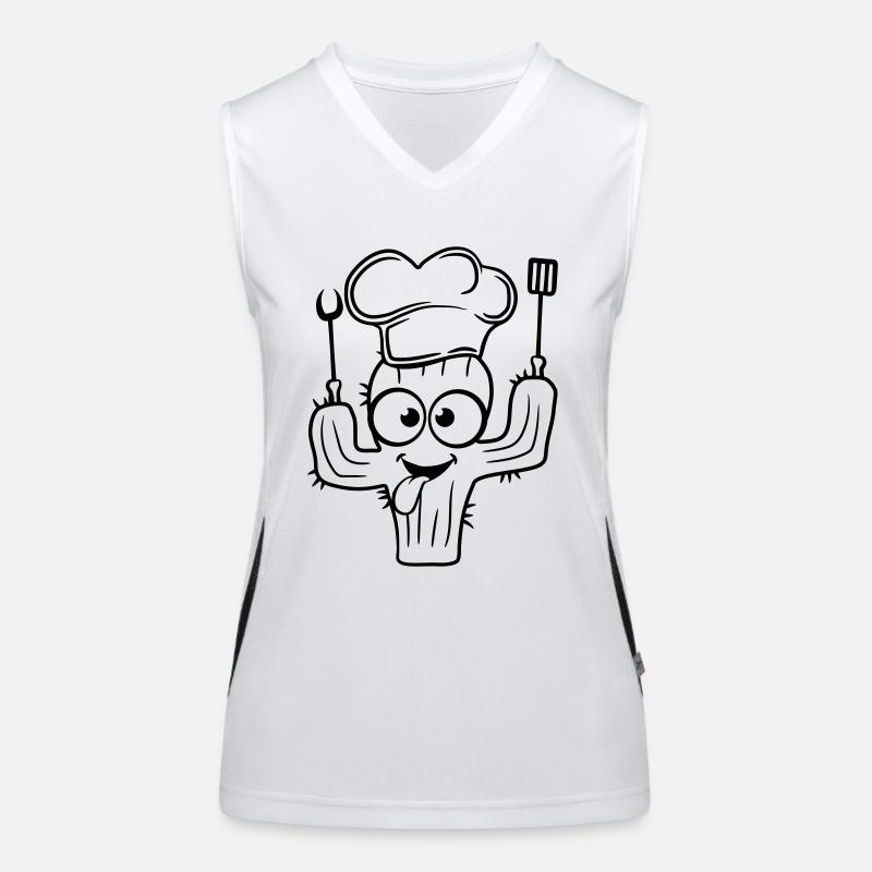 cactus soft cook restaurant grill chef hat pancake Women's Functional Contrast Tank Top