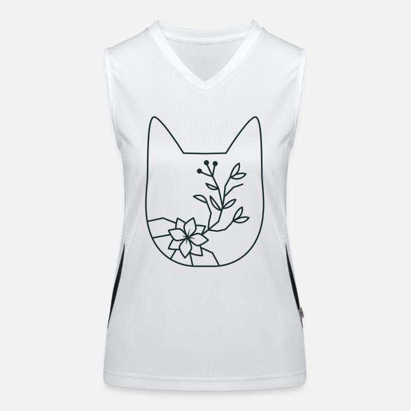 FLEUR florale tête de chat Débardeur respirant contrasté Femme