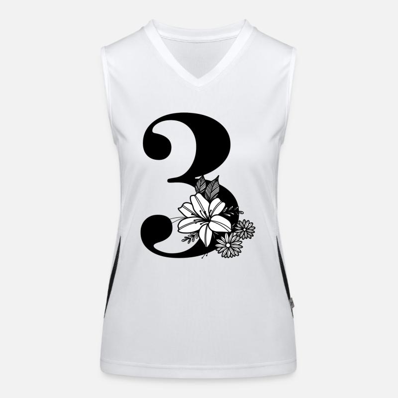 Zahl 3 Funktionelles Kontrast-Tank Top für Frauen