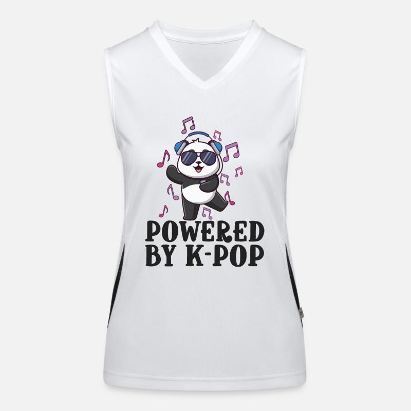 Alimenté par K-Pop Panda Kpop Merch K-pop Merch Débardeur respirant contrasté Femme