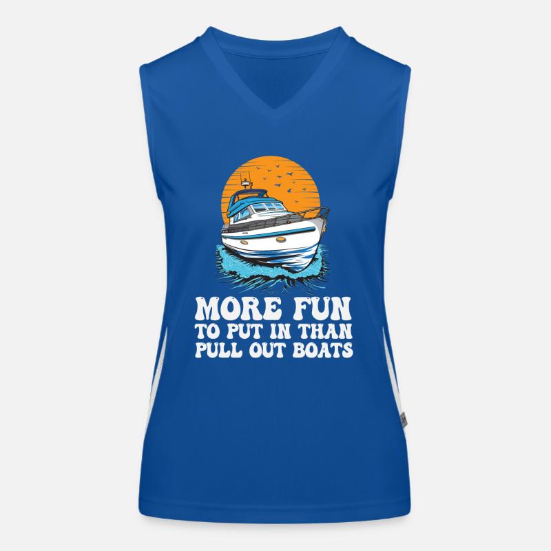 Funy Motorboating More Fun To Put In Than Pull Funktionelles Kontrast-Tank Top für Frauen