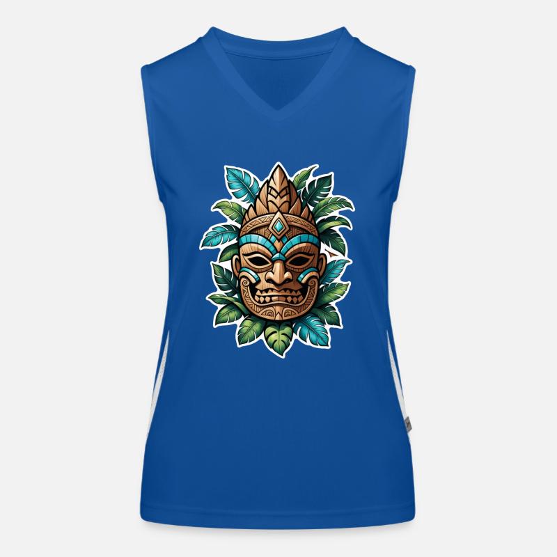 Tiki Beach - Polynesia Statue Women's Functional Contrast Tank Top