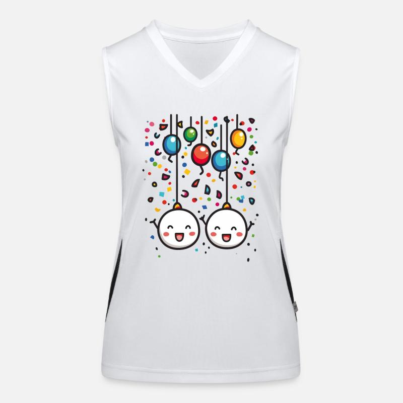 Fasnachtsfreude mit Konfetti Funktionelles Kontrast-Tank Top für Frauen