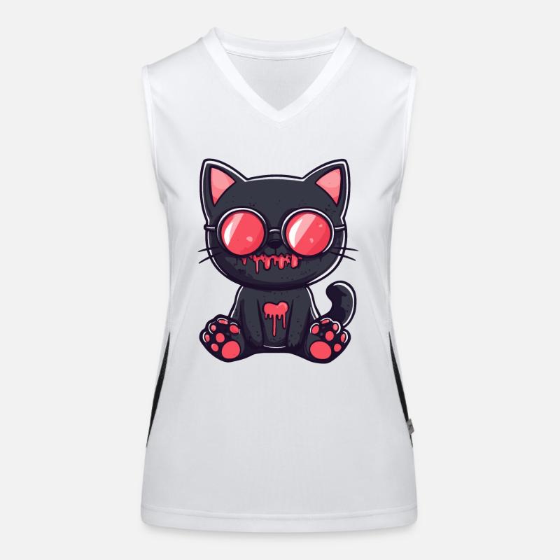 Katze Halloween Sonnenbrille Funktionelles Kontrast-Tank Top für Frauen