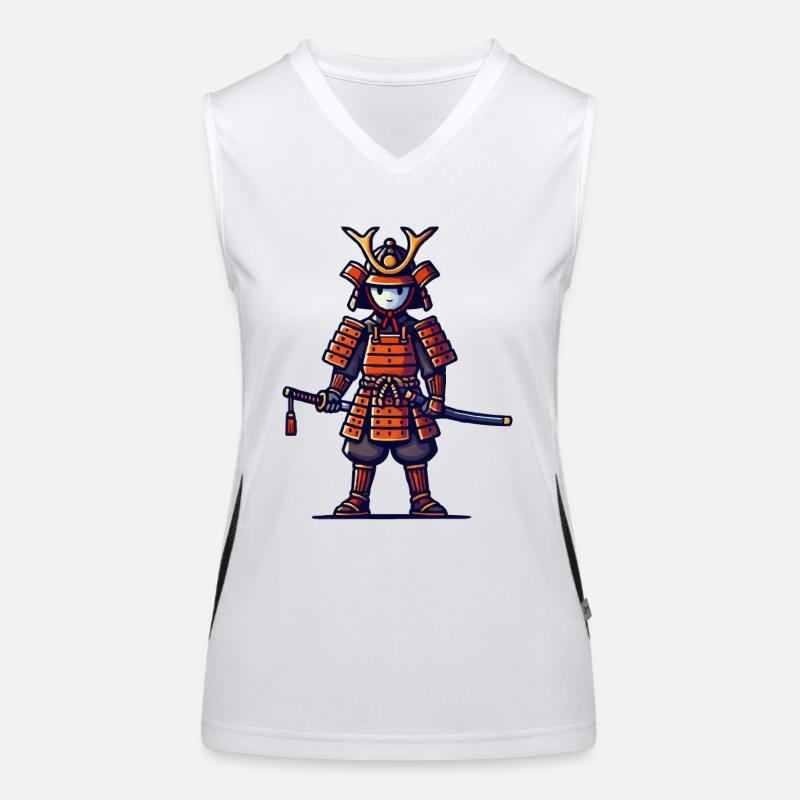 Samurai Comic Funktionelles Kontrast-Tank Top für Frauen