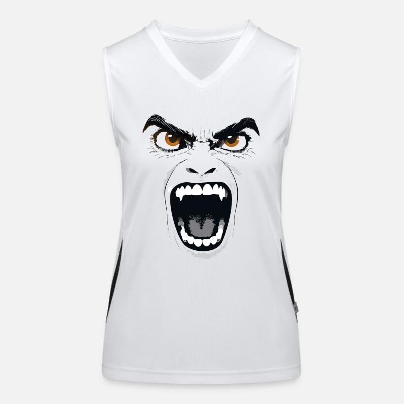 Scary Vampire Face Women's Functional Contrast Tank Top