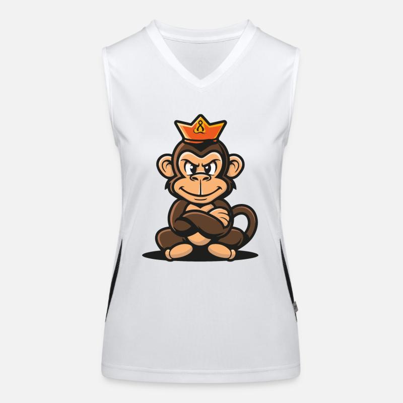 Couronne de dessin animé de singe Débardeur respirant contrasté Femme