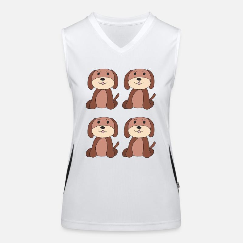hunde viererpack Funktionelles Kontrast-Tank Top für Frauen