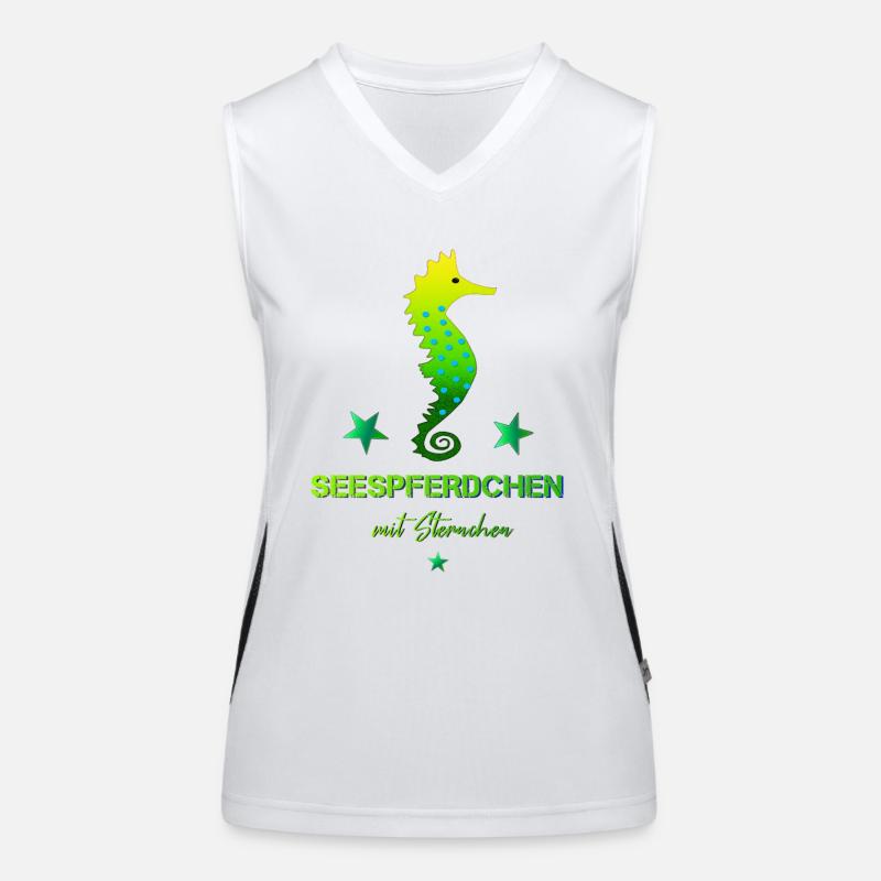Seepferdchen mit Sternchen Schwimmabzeichen Funktionelles Kontrast-Tank Top für Frauen