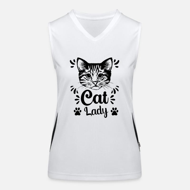 Mignon chat Lady Kitten Kitty Débardeur respirant contrasté Femme