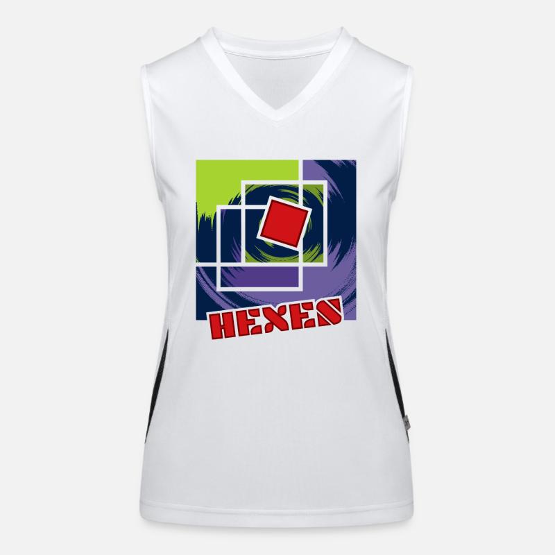 Abstract Rebel Squares Women's Functional Contrast Tank Top