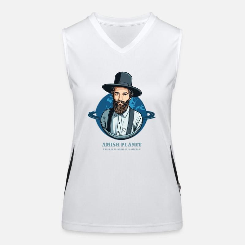 Amisch Planet Funktionelles Kontrast-Tank Top für Frauen
