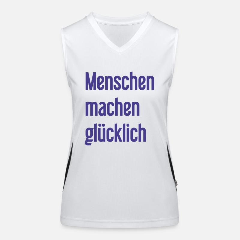 Menschen machen glücklich – Positives Statement Funktionelles Kontrast-Tank Top für Frauen