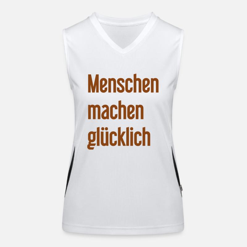 Menschen machen glücklich – Positives Statement Funktionelles Kontrast-Tank Top für Frauen