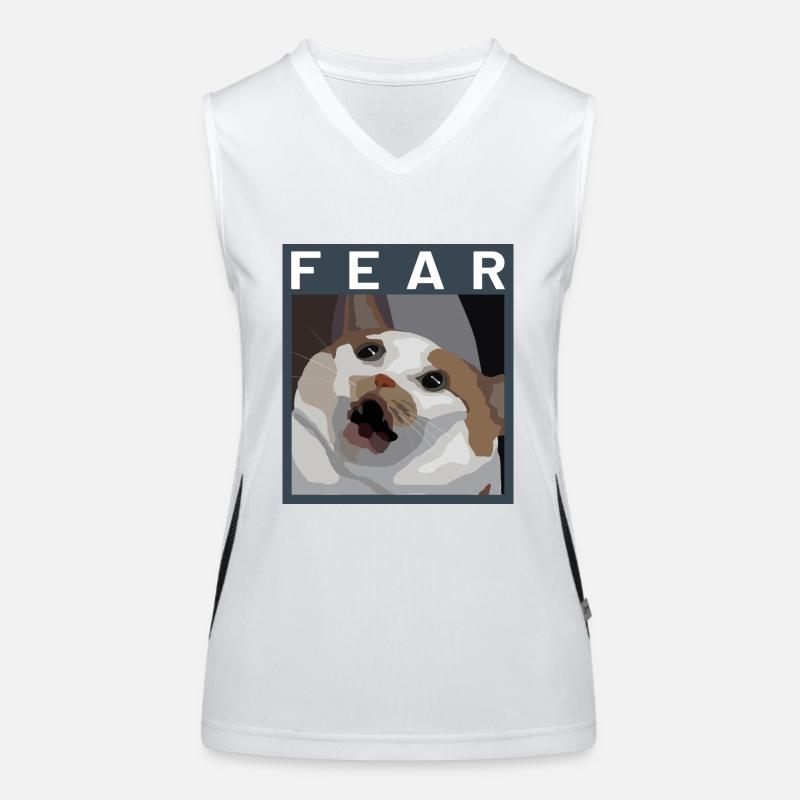 Chat effrayé Meme Illustration Débardeur respirant contrasté Femme