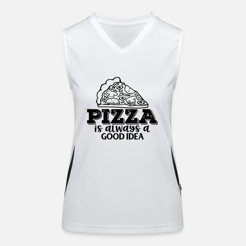 Pizza is always a good idea Funktionelles Kontrast-Tank Top für Frauen