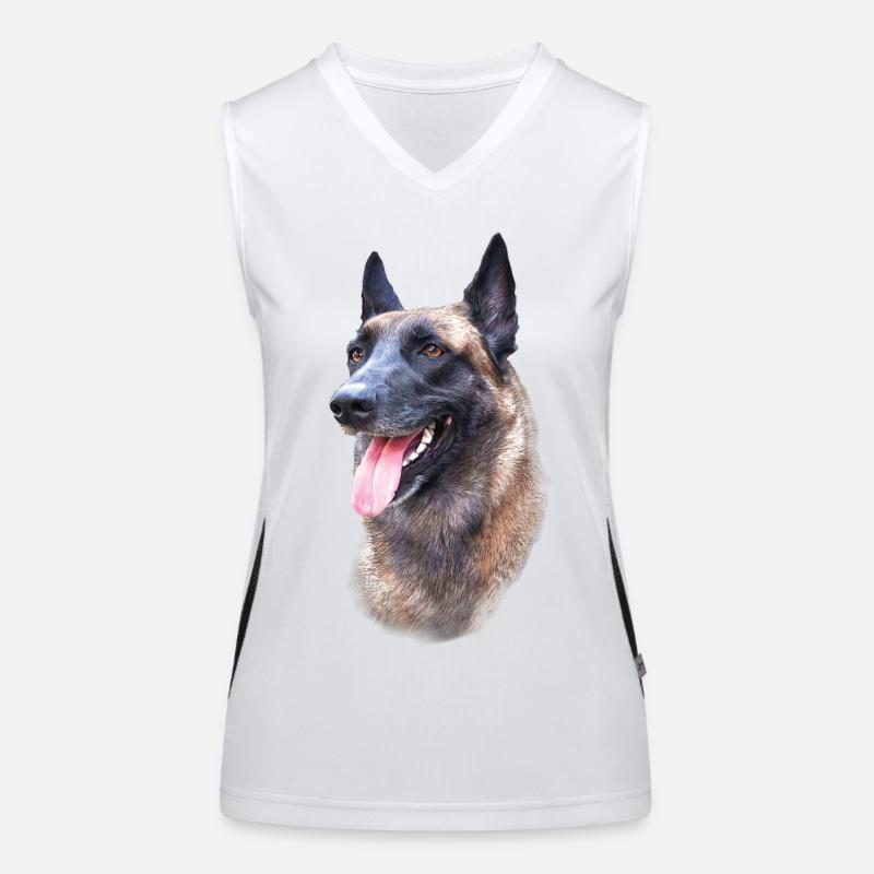 Malinois Dog Head Women's Functional Contrast Tank Top