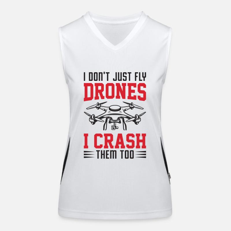 Je ne me contente pas de piloter des drones, je les écrase aussi Débardeur respirant contrasté Femme