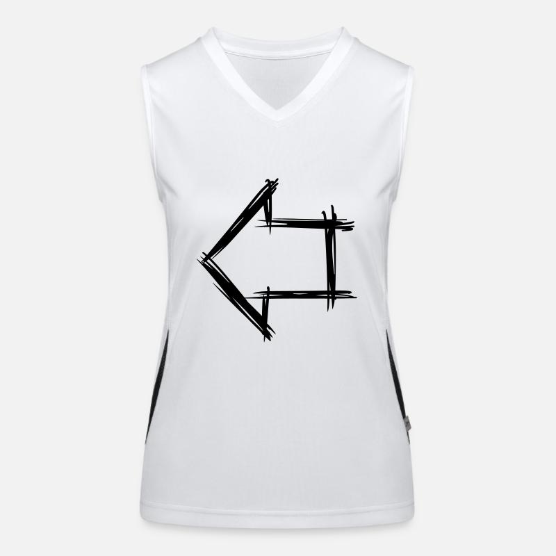 Pfeil, rechts links, Symbol / Icon hand gezeichnet Funktionelles Kontrast-Tank Top für Frauen