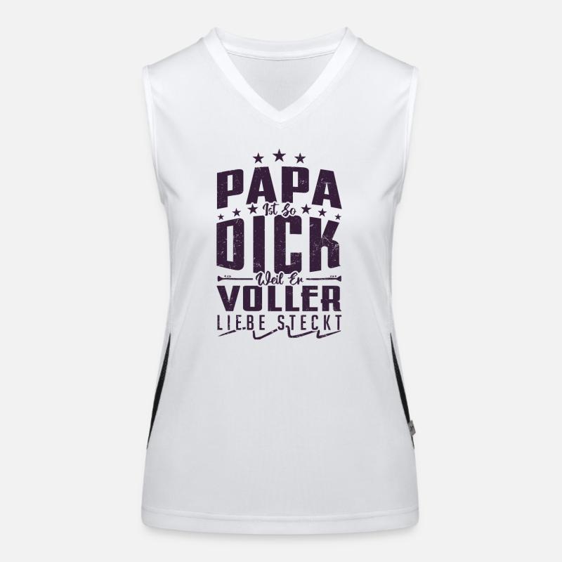 Papa ist so dick - Humor T-Shirts Funktionelles Kontrast-Tank Top für Frauen