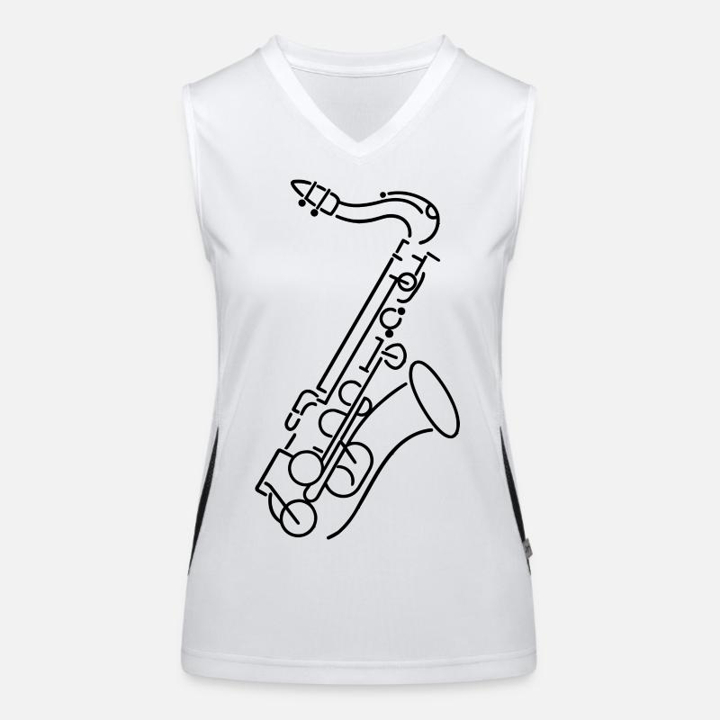 Dessin de saxophone Débardeur respirant contrasté Femme