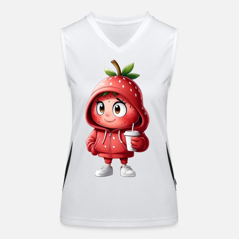 Erdbeer Hoodieheld Funktionelles Kontrast-Tank Top für Frauen