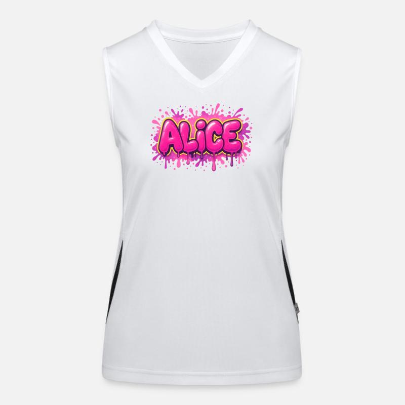 Graffiti ALICE First name, ideal printable gift Women's Functional Contrast Tank Top