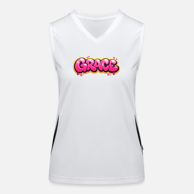 GRACE GRAFFITI NAME FOR PERFECT GIFT PRINTABLE on  Débardeur respirant contrasté Femme