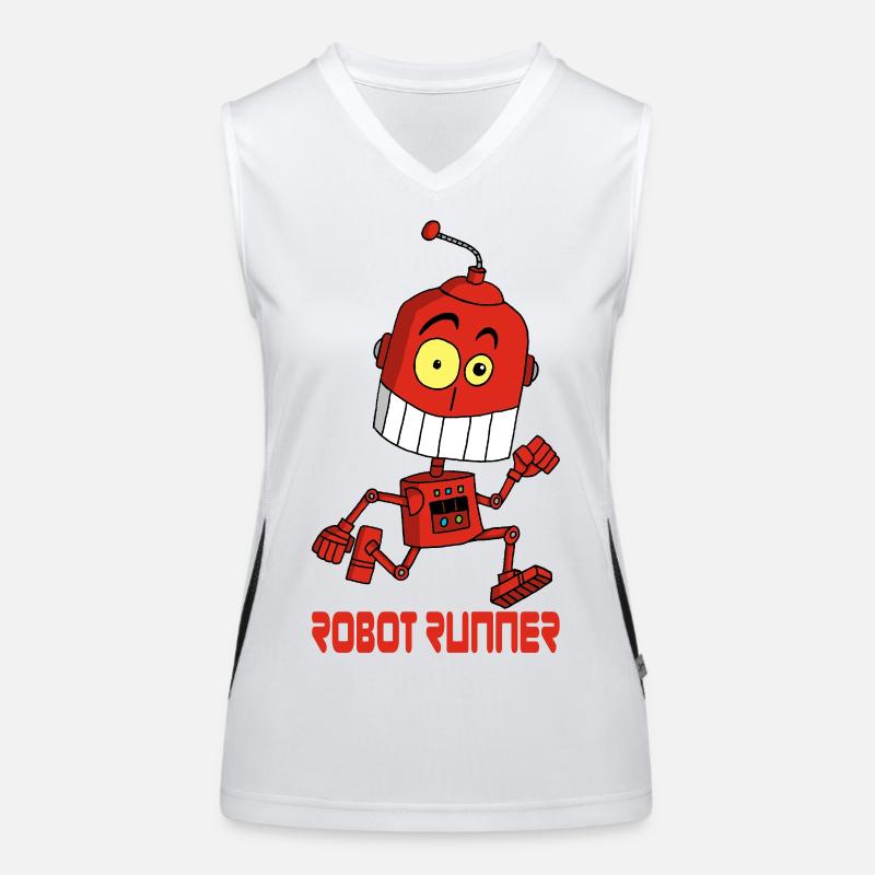 Red Running Robot Women's Functional Contrast Tank Top