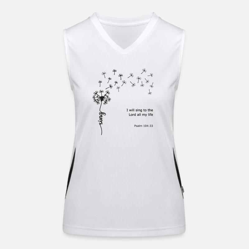 Sing Löwenzahn Christliches Design Psalm 104:33 Funktionelles Kontrast-Tank Top für Frauen