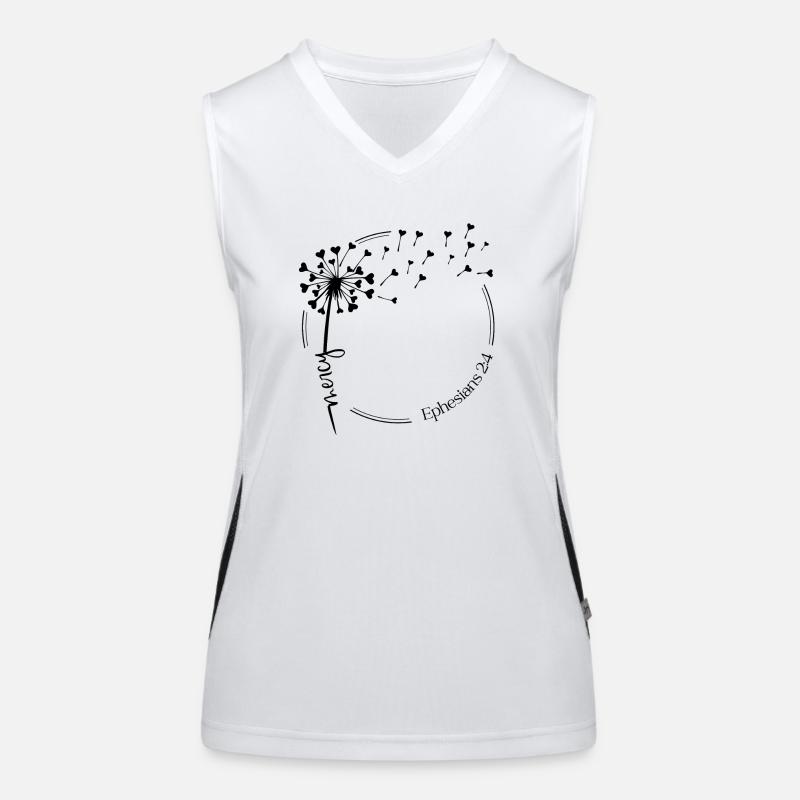 Christlicher Löwenzahn Design Barmherzigkeit Epheser 2:4 Funktionelles Kontrast-Tank Top für Frauen