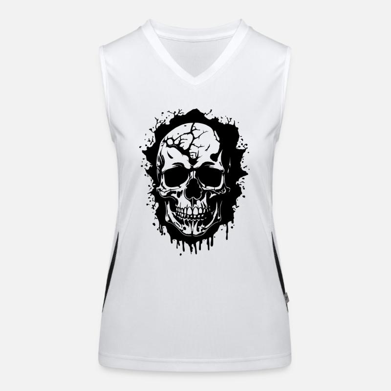 Dark Skull with Spots Women's Functional Contrast Tank Top