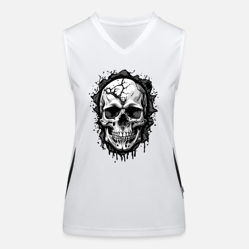 Dark Skull with Spots Women's Functional Contrast Tank Top