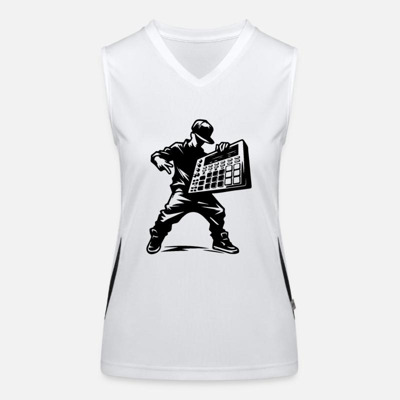 Beatmaker mit Sampler Funktionelles Kontrast-Tank Top für Frauen