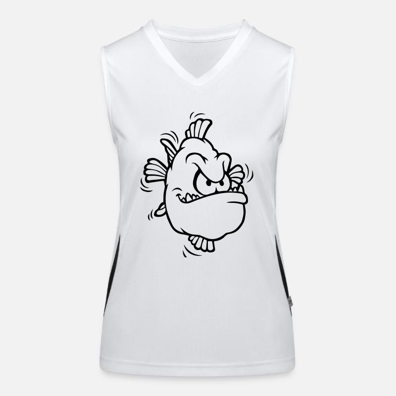 angry fish Funktionelles Kontrast-Tank Top für Frauen