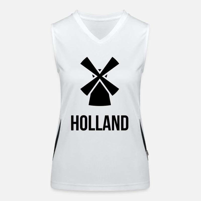 Holländische Windmühle Funktionelles Kontrast-Tank Top für Frauen