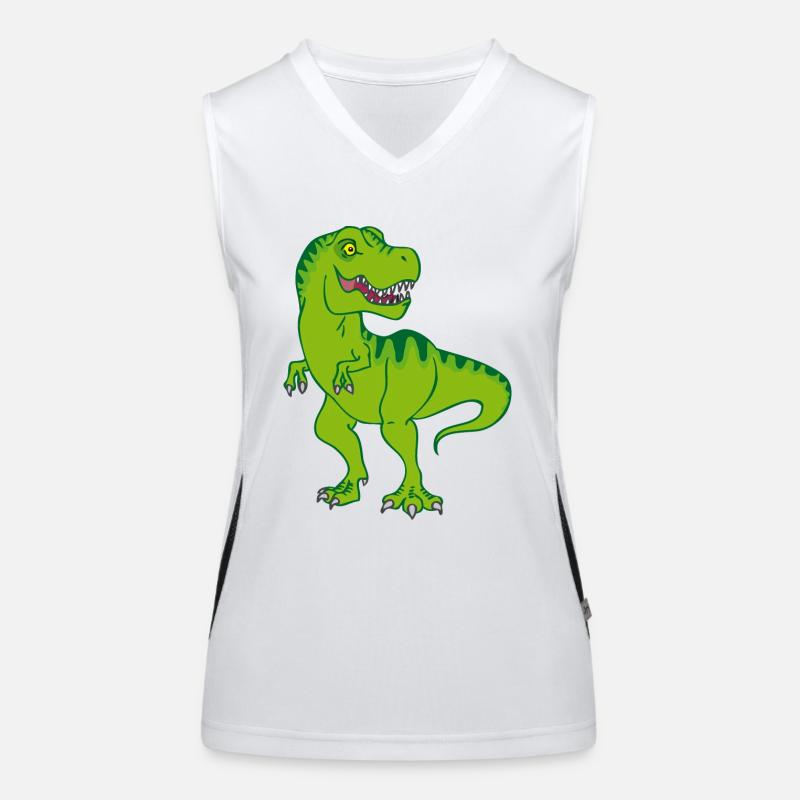 T-Rex / Vert Dinosaure Comique Débardeur respirant contrasté Femme