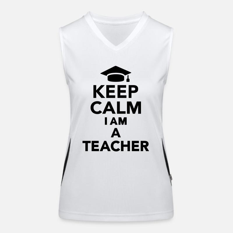 Keep calm I am teacher Débardeur respirant contrasté Femme