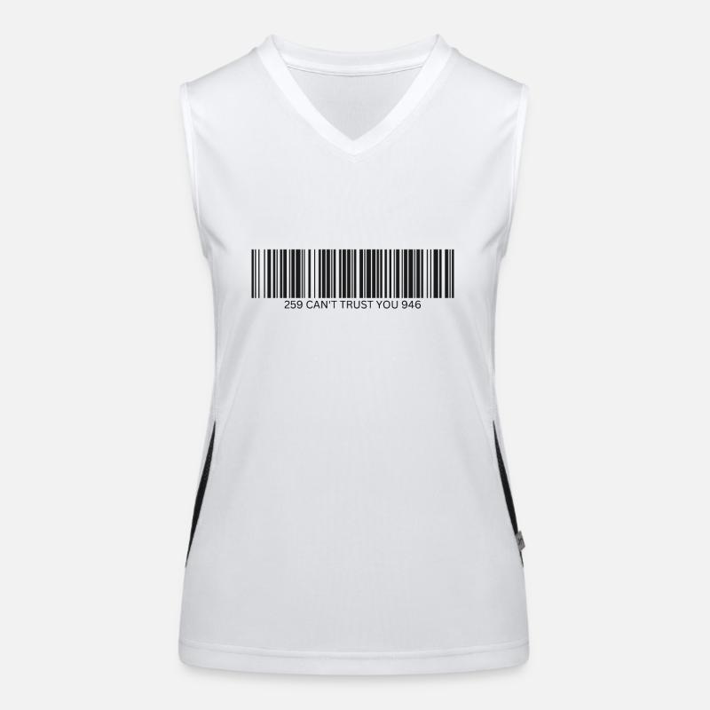 Ich kann dir nicht trauen - Barcode Funktionelles Kontrast-Tank Top für Frauen