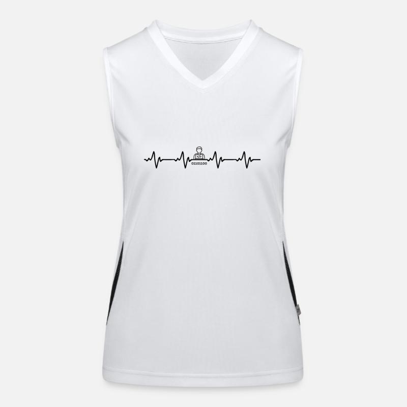 Programmierer Herzschlag Funktionelles Kontrast-Tank Top für Frauen