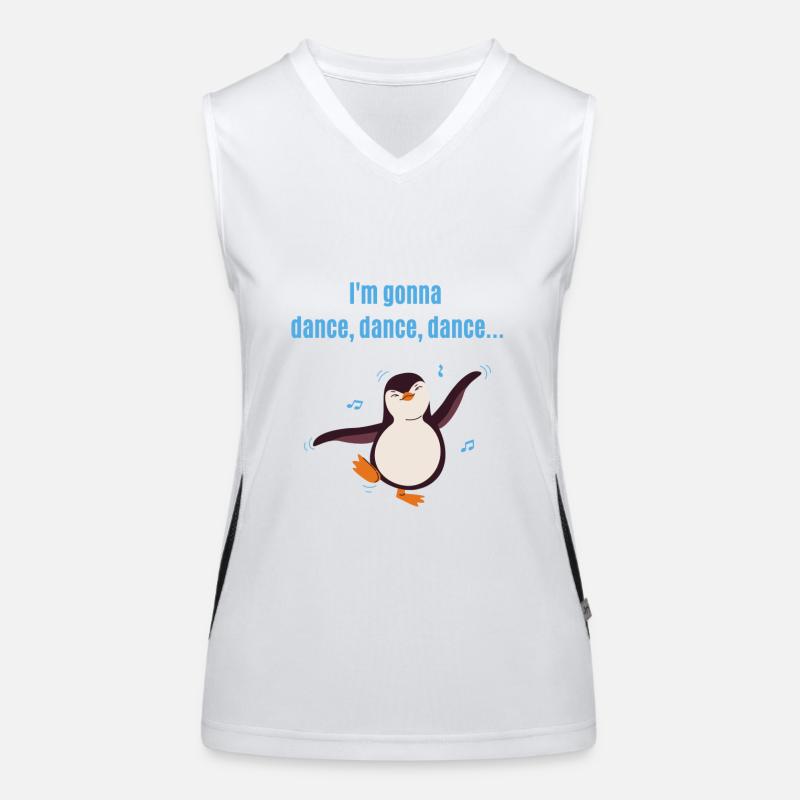 Fasching - Tanzender Pinguin - dance dance dance Funktionelles Kontrast-Tank Top für Frauen