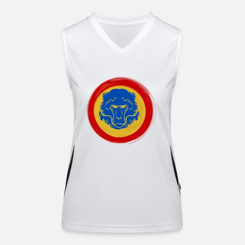 Monkey#2 - Women's Functional Contrast Tank Top - white/black