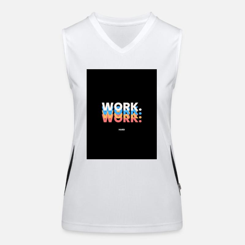 WORK - Women's Functional Contrast Tank Top - white/black