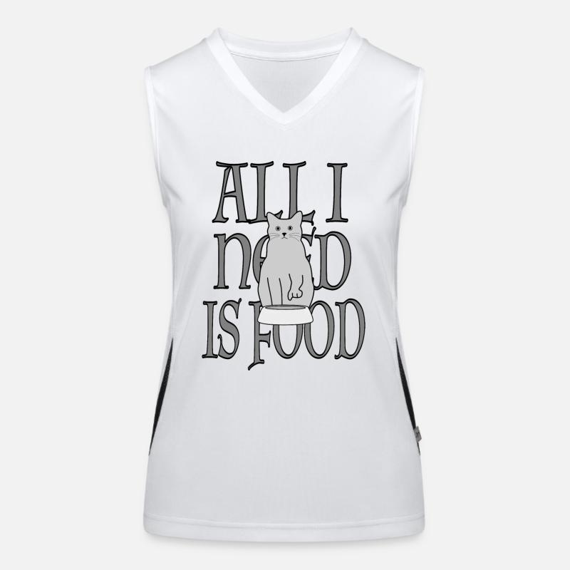 Cat Katze Food Essen Funktionelles Kontrast-Tank Top für Frauen