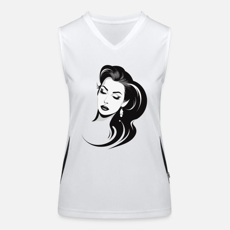 hübsche junge Dame Funktionelles Kontrast-Tank Top für Frauen