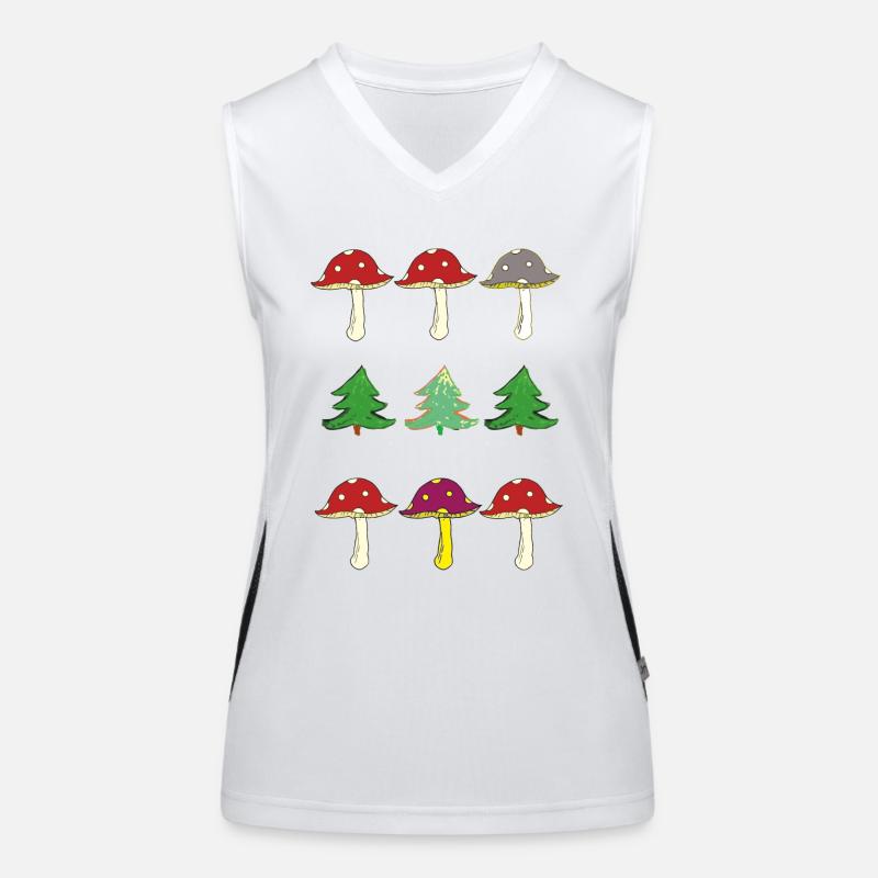 Champignons et forêt Débardeur respirant contrasté Femme